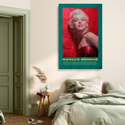 Marilyn Monroe Red Dress Portrait - Framed Vintage Poster Canvas 