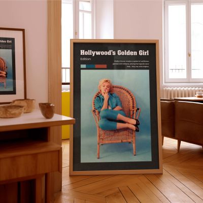 Marilyn Monroe Relaxed in Blue - Retro Star in Casual Pose 