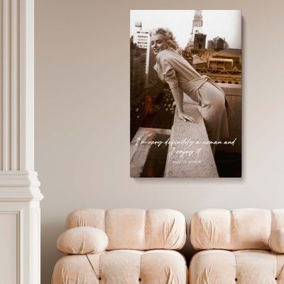Marilyn Monroe Rooftop Pose - Bold City Photo with Quote Wall Art 