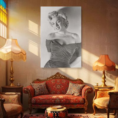 Marilyn Monroe Smiling in Black - Classic Hollywood Portrait 