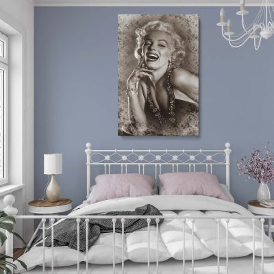 Marilyn Monroe Smiling in Sequin Gown - Retro Glamour Wall Canvas Art 
