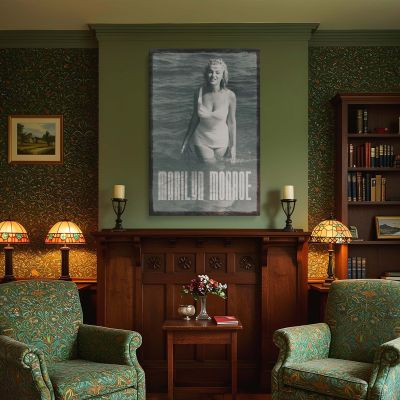 Marilyn Monroe Smiling in Swimsuit - Classic Ocean Glamour Photo 