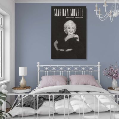 Marilyn Monroe Timeless Beauty - Black and White Glamour Canvas Print 