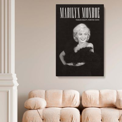 Marilyn Monroe Timeless Beauty - Black and White Glamour Canvas Print 