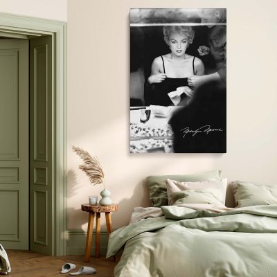 Marilyn Monroe Vanity Reflection - Classic Dressing Room Black and White Canvas 