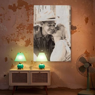 Marilyn Monroe with Cowboy - Romantic Vintage Film Scene 