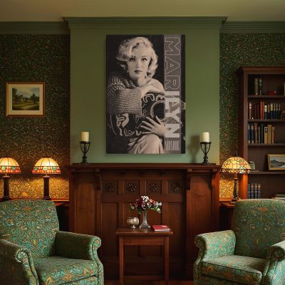Marilyn Monroe with Guitar - Retro Glamour Photo Poster 
