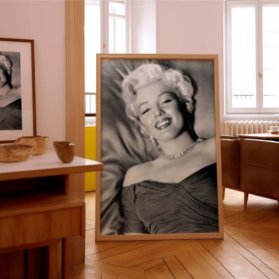 Marilyn Smiling in B&W - Iconic 1950s Glamour Shot 