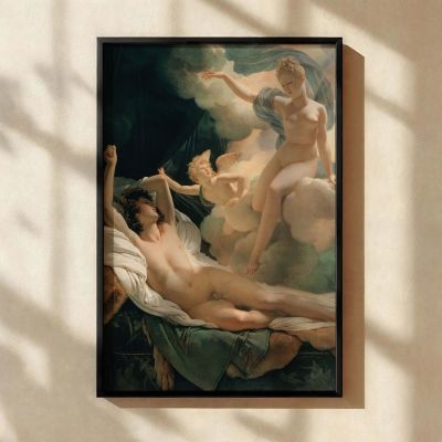 Morpheus and Iris - Pierre-Narcisse Guerin Dreamlike Nude Myth in Pale Light 