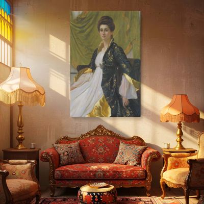 Mrs. Ernest Moon - Regal Victorian Portrait by Blake Richmond 