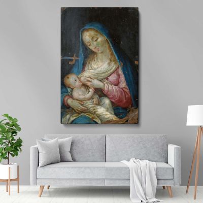 Nuestra Senora de Belen - Virgin Nursing Christ in Classic Icon Style