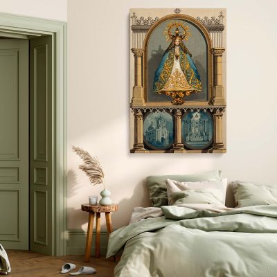 Our Lady of Lujan - Catholic Icon in Blue and Gold Robes