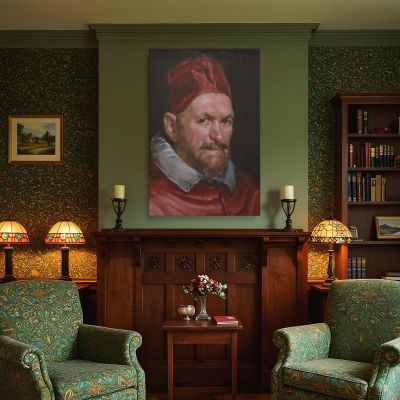 Pope Innocent X - Velazquez Vivid Red Robe and Piercing Eyes 