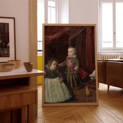 Prince Baltasar with Dwarf - Velazquez Royal Scene with Child and Companion 