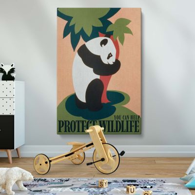 Protect Wildlife - Vintage Panda Hugging Tree Design