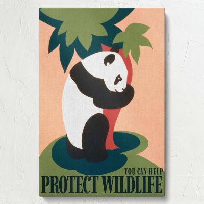 Protect Wildlife - Vintage Panda Hugging Tree Design