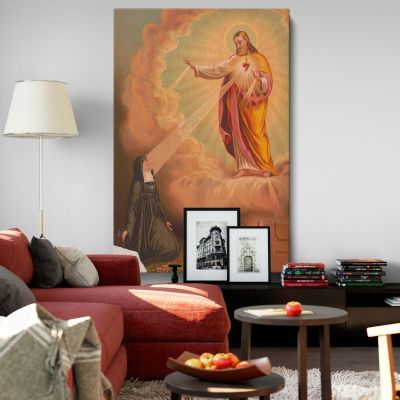 Sacred Heart Apparition - Vision to Nun in Clouds