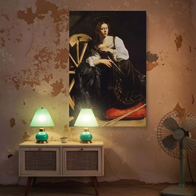 Saint Catherine of Alexandria - Caravaggio Martyr with Sword and Wheel 