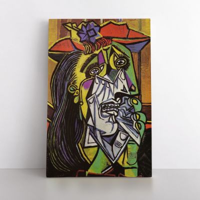 Pablo Picasso: Weeping Woman Artistic Famous Painting Photo Print on Canvas Wall Posters