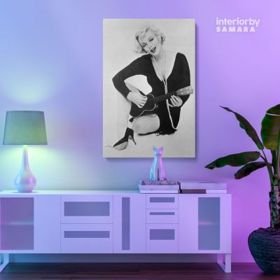 Black and White Canvas Marilyn Monroe Sexy Model Singer Nude Photo Poster Print on Canvas Frame Wall Mural