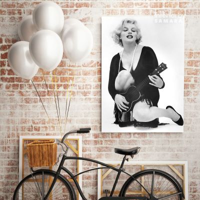 Marilyn Monroe Sexy Black and White Canvas Photo Poster Print on Canvas Frame Wall Mural Hangings Gift