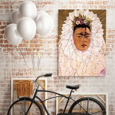 Frida Kahlo Autoportrait Print Canvas, Gifts for Feminist, Women Empowerment, Wall Art Home Decor, Ready to Hang Canvas, Art, Home Decoration