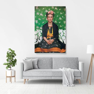 Frida Kahlo White Bench Photo Print on Canvas, Wall Art Home Decor, Ready to Hang Canvas, Art, Home Decoration