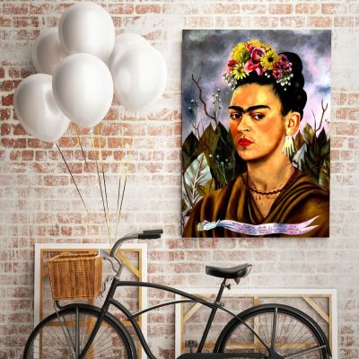 Frida Self-portrait Painting Photo Print on Canvas, Wall Art Home Decor, Ready to Hang Canvas, Art, Home Decoration