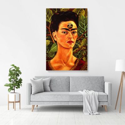 Frida Kahlo While Thinking of Death Painting Photo Print on Canvas, Wall Art Home Decor, Ready to Hang Canvas, Art, Home Decoration