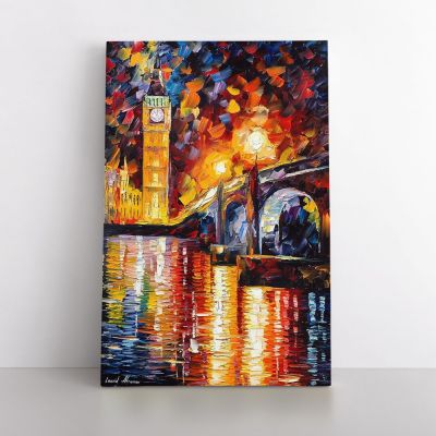 Palette Knife London Oil Painting by Leonid Afremov Photo Print on Canvas with Frame Home Decor Wall Mural Hangings