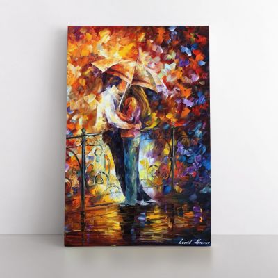 Couples in Love Famous Palette Knife Art Oil Painting by Leonid Afremov Photo Print on Canvas Wall Posters
