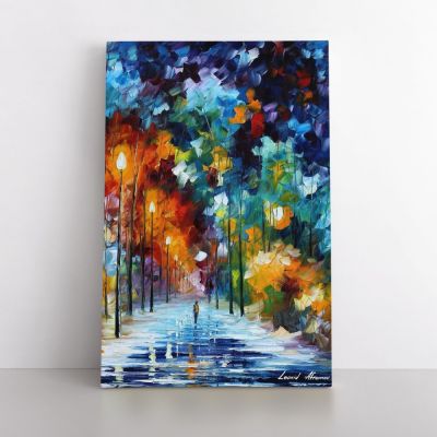 Romantic Winter Palette Knife Art Oil Painting by Leonid Afremov Photo Print on Canvas with Frame Home Decor