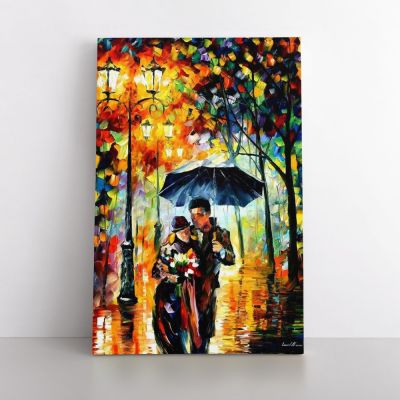 Palette Knife Art Warm Night Oil Painting by Leonid Afremov Photo Print on Canvas with Frame Home Decor Wall Mural