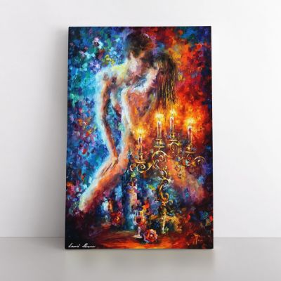 Palette Knife Art Candles of Love Oil Painting by Leonid Afremov Photo Print on Canvas Wall Mural Hanging Gift