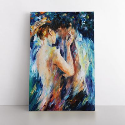 Couples Love Palette Knife Art Oil Painting by Leonid Afremov Photo Print on Canvas Wall Posters Mural Gift
