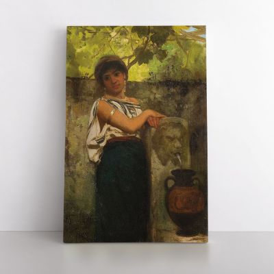 Near Water Spring Painting by Henryk Hector Siemiradzki Print on Canvas