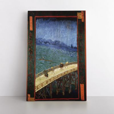 Vincent Van Gogh Japonaiserie The Brdige in the Rain After Hiroshige Abstract Painting Photo Print on Canvas Wall Art Mural
