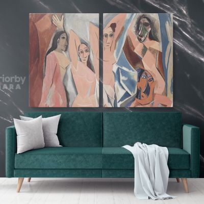 Pablo Picasso: Les Demoiselles d\'Avignon Artistic Modernism Painting Canvas Photo Print Home Decor Wall Mural