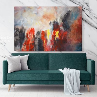 Abstract Art Painting Photo Print on Canvas with Frame Artworks Bedroom Decor Wall Mural Canvas