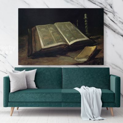 Still Life With Bible by Vincent Van Gogh Dutch Painter Original Painting Photo Print on Canvas Wall Artwork Home Decor
