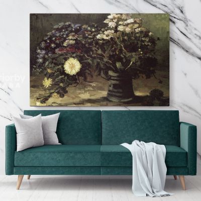 Vase With Daisies Painting by Vincent Van Gogh Dutch Painter Original Painting Canvas Photo Print Wall Artwork Decor