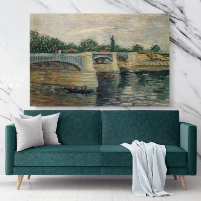 The Seine With The Pont De La Grande Jatte Painting by Vincent Van Gogh Dutch Painter Original Painting Canvas Photo Print Wall Artwork