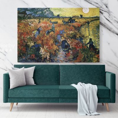 The Red Vineyard Painting by Vincent Van Gogh Dutch Painter Original Painting Canvas Photo Print Wall Art Home Decor