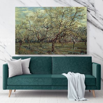 The White Orchard Painting by Vincent Van Gogh Dutch Painter Original Painting Photo Print on Canvas Wall Mural Gift