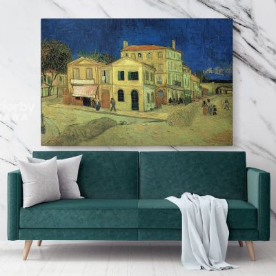 The Yellow House Painting by Vincent Van Gogh Dutch Painter Original Painting Photo Print on Canvas Wall Mural Gift
