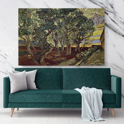 The Garden Of Saint Paul's Hospital Painting by Vincent Van Gogh Dutch Painter Original Painting Photo Print on Canvas Wall Mural