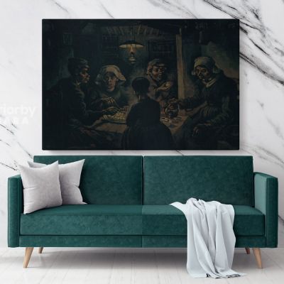 The Potato Eaters Painting by Vincent Van Gogh Dutch Painter Original Painting Photo Print on Canvas Wall Mural Art