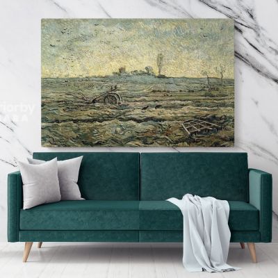 The Plough And The Harrow After Millet Painting by Vincent Van Gogh Dutch Painter Original Painting Photo Print on Canvas Mural