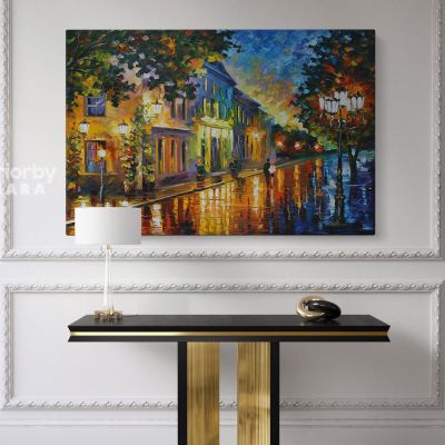 Leonid Afremov On The Way To Morning Original Oil Painting Photo Print on Canvas Posters Home Decor Wall Mural