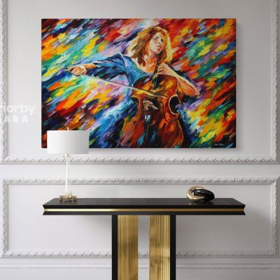 Famous Oil Painting Blue Rhapsody by Leonid Afremov Canvas Photo Print with Frame Home Decor Wall Posters Mural